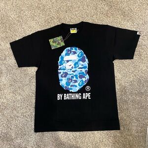 A Bathing Ape Bape Tee “Black/Blue Big Head”Brand New Tags/Bag Ships Same Day!!